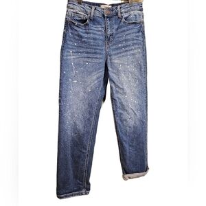 Harper Heritage roll cuff paint splatter mom jeans.  Size28